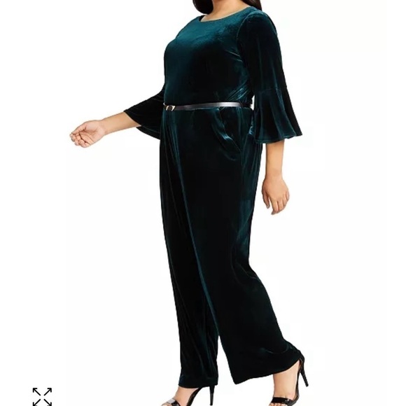 NWOT Calvin Klein Velvet Jumpsuit Plum Size 16 - Picture 12 of 15
